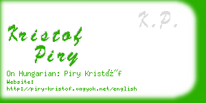 kristof piry business card